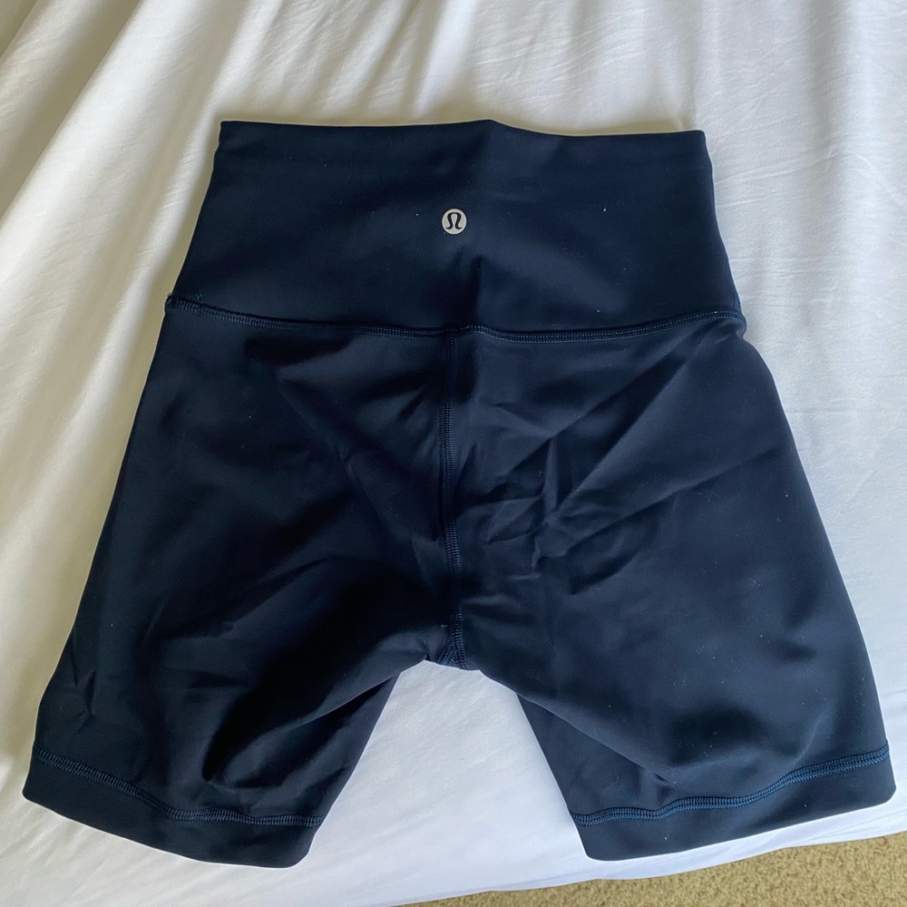 Navy Lululemon biker shorts